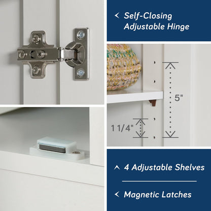 Select Storage Cabinet/ Pantry Cabinets, White Finish