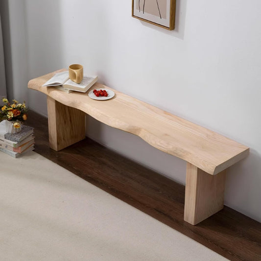 Entryway Wooden Bench Seat Solid Wood Dining Bench End of Bed Bench Entryway Furniture Narrow Farmhouse Bench Sturdy and Stable for Dining Table Bedroom Living Room Hallway(80Cm(31.5In))