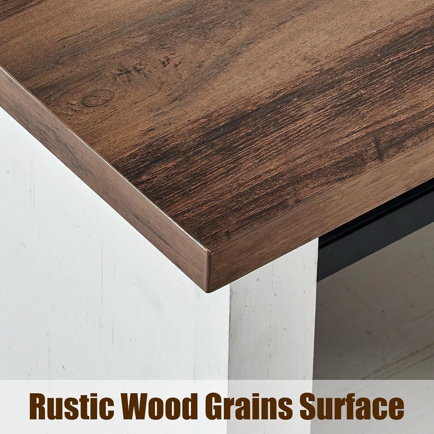 66" Farmhouse TV Stand for 75 Inches Tvs, Entertainment Center with Sliding Barn Door and Adjustable Shelf & Feet, Console Table with Storage, Distressed White & Rustic