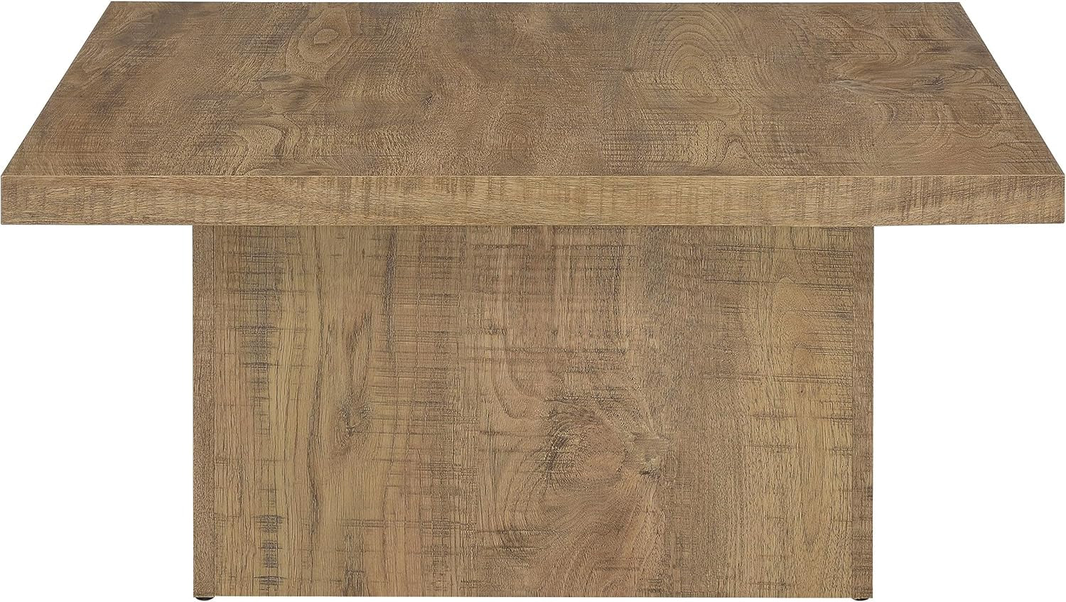 Coaster Home Furnishings Zetta Square Cocktail Living Room Coffee Table Engineered Eco-Friendly Wood Look Laminate Veneer Rustic Farmhouse Mango Brown 708068