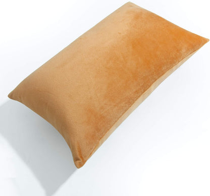 2 Pack Zippered Velvet King Pillowcases, Super Soft and Cozy Luxury Fuzzy Flannel Pillow Cases with Zipper, 20X36 Inches, Camel