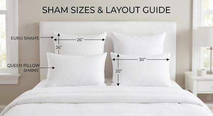 ® 100% Luxury Long-Staple Cotton Pillow Sham/Pillowcase, Set of 2, with Envelope Closure on the Back, White + Misty Blue, Queen Size