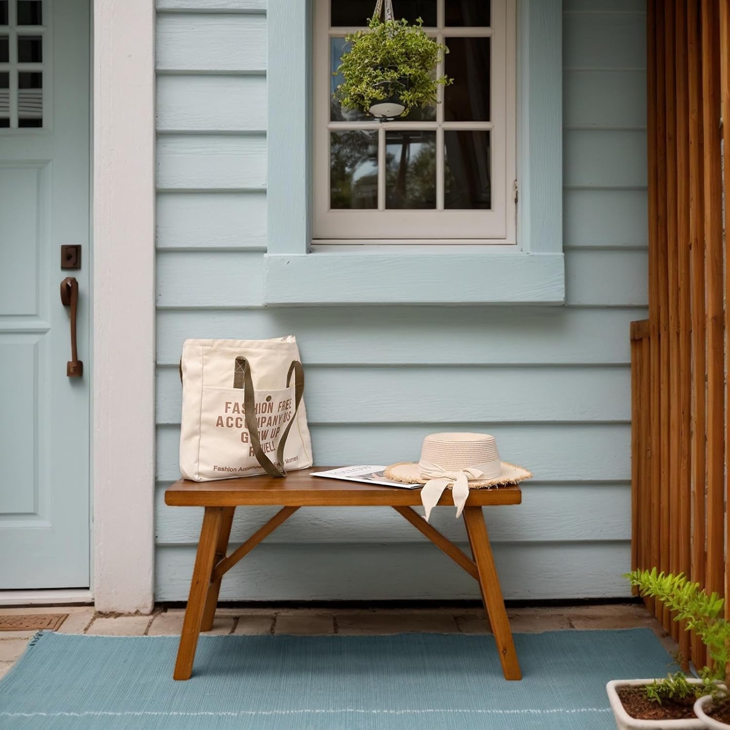 Handcrafted Solid Wood Bench, 30" - Farmhouse-Style Entryway Seating for Living & Dining Room, Rustic Design, Natural Finish