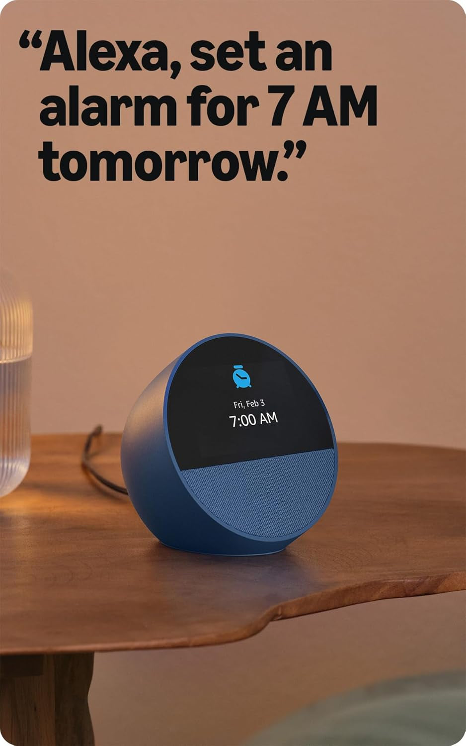 Echo Spot (Newest Model), Great for Nightstands, Offices and Kitchens, Smart Alarm Clock with Alexa, Black