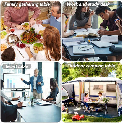 Folding Half Portable Foldable Table for Parties Backyard Events (White, 6 FT 70 * 29) (White, 6 FT)