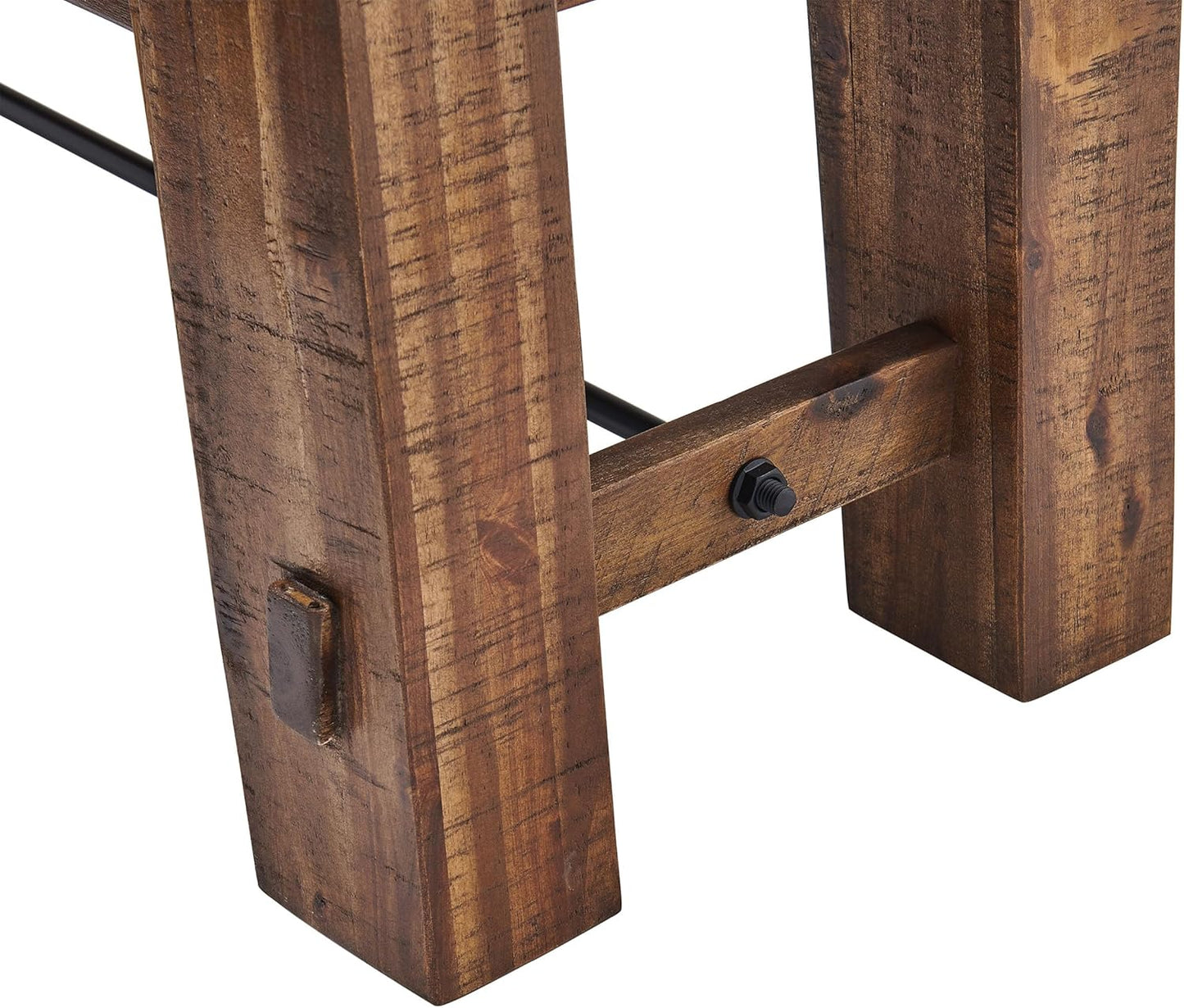 Durango Rustic Farmhouse Style 60-Inch Wood Bench - Industrial Modern Accent Furniture with Solid Wood Seat for Entryway, Dining Room, Hallway, Foyer, or Kitchen by