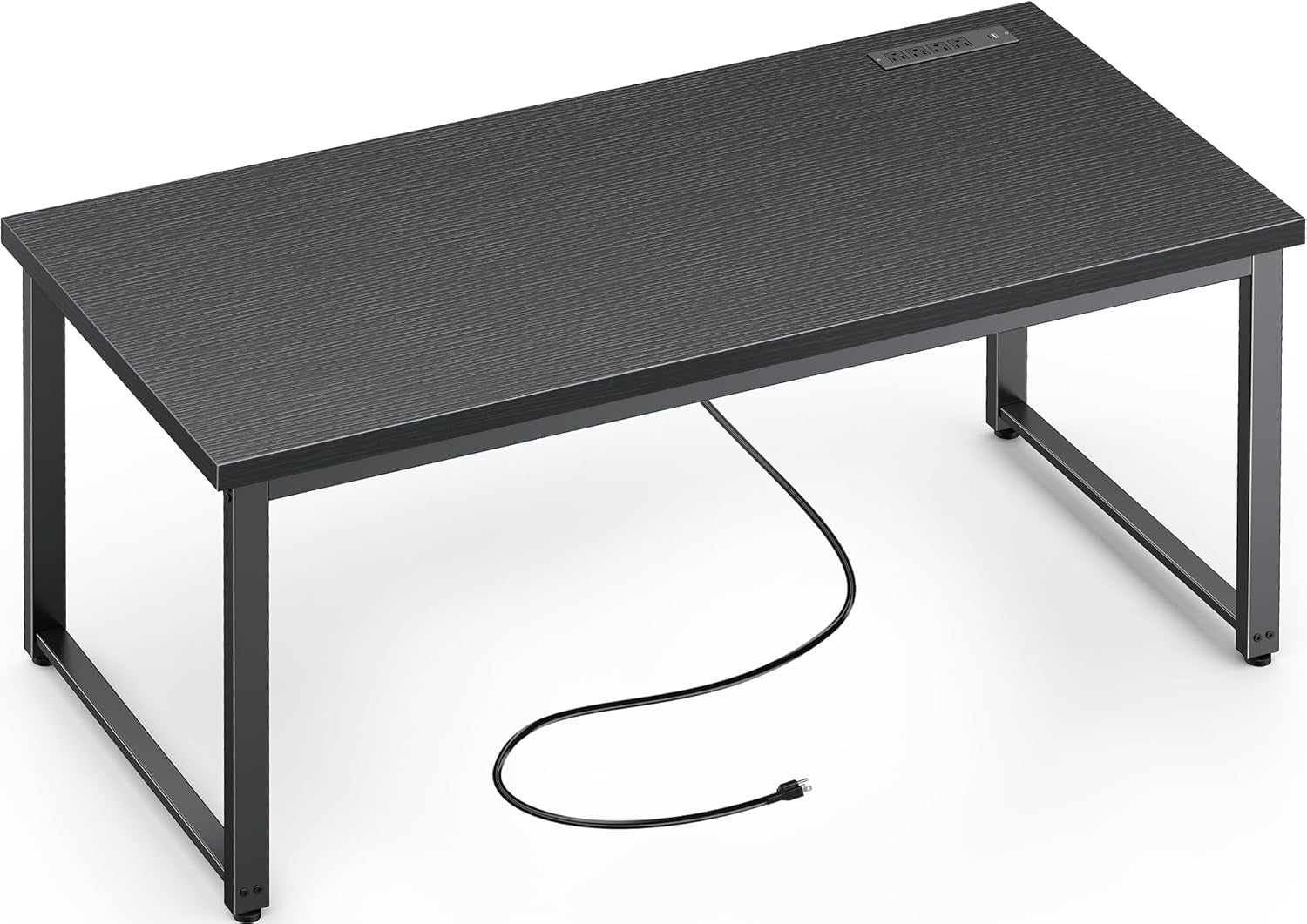 55 X 24 Inch Desk with Power Outlets & USB-C, Deeper & Thicker Desktop, Robust Metal Tubes, Computer Desk, Heavy Duty Office Desk, Work Gaming Desk for Home Office, Black