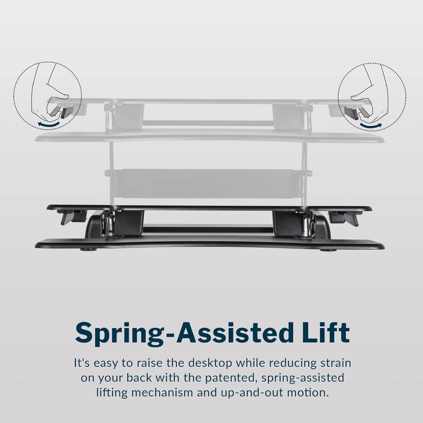 desk Pro plus 36 - Adjustable Desk Converter with 11 Height Settings - Laptop Sit Stand Desk Riser for Home Office, Table Tops, Workspace - Fully Assembled with Spring Loaded Lift - Black