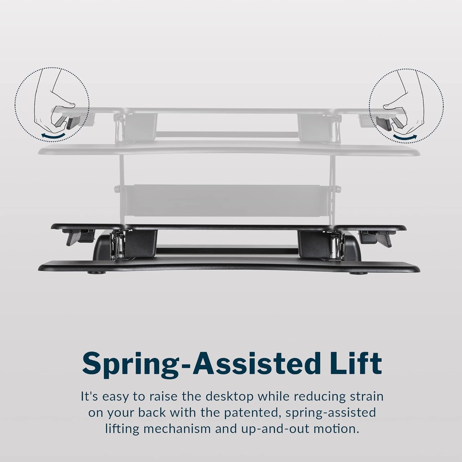 desk Pro plus 36 - Adjustable Desk Converter with 11 Height Settings - Laptop Sit Stand Desk Riser for Home Office, Table Tops, Workspace - Fully Assembled with Spring Loaded Lift - Black