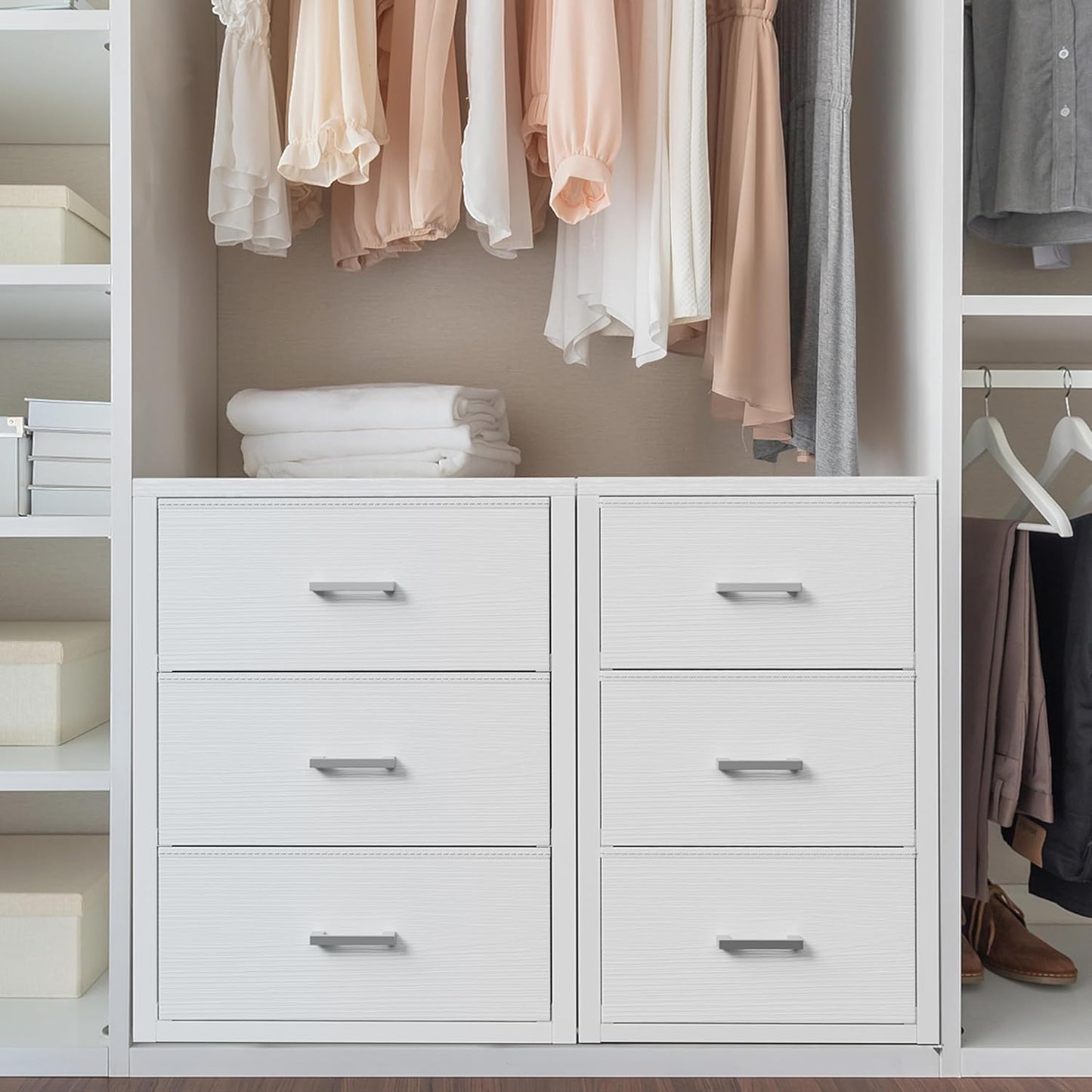 Closet Drawers White 3 Drawer Dresser for Closet Organizers and Storage Bedroom Dorm Modern