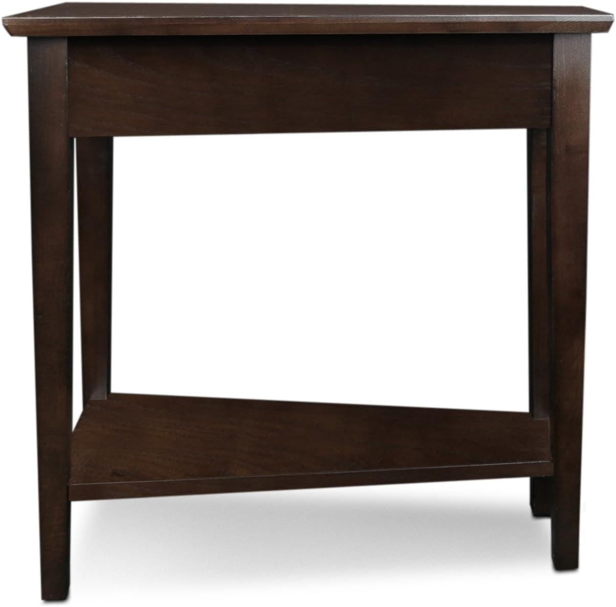Teegan Solid Wood Recliner Wedge End Side Table with Shelf, Chocolate Oak Brown, Perfect for Living Rooms, Bedrooms, and Small Spaces – , 10074-CH
