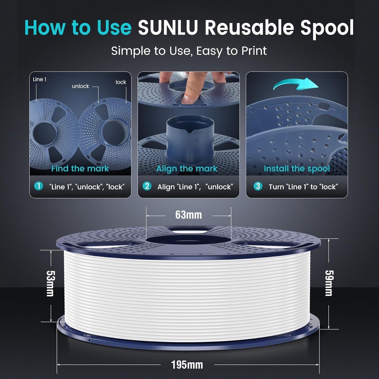 4KG 3D Printer Filament PLA plus 1.75Mm, Neatly Wound PLA Filament 1.75Mm PRO, PLA+ Filament for Most FDM 3D Printer, 1Kg Spool, 4 Packs, Black