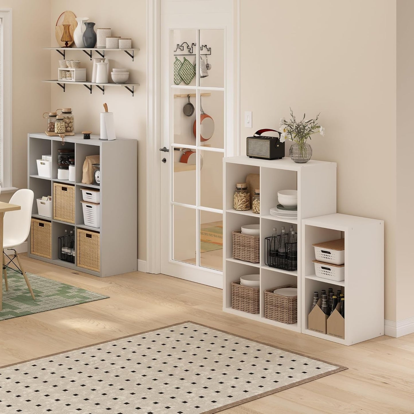 Cubicle Book Shelf, 6-Cube Bookshelf, Extra Thick Frame Horizontally & Vertically Reversible Bookcase with Open Back, 14.6" X 44" X 30", for Living Room, Bedroom, Home Office, White
