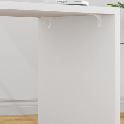 White L-Shaped Computer Desk with 3 Drawers and 2 Shelves, Reversible Home Office Corner Desk for Writing Study Work Executive, 55 Inch Bedroom Wood Table Workstation Desk with Storage Cabinet