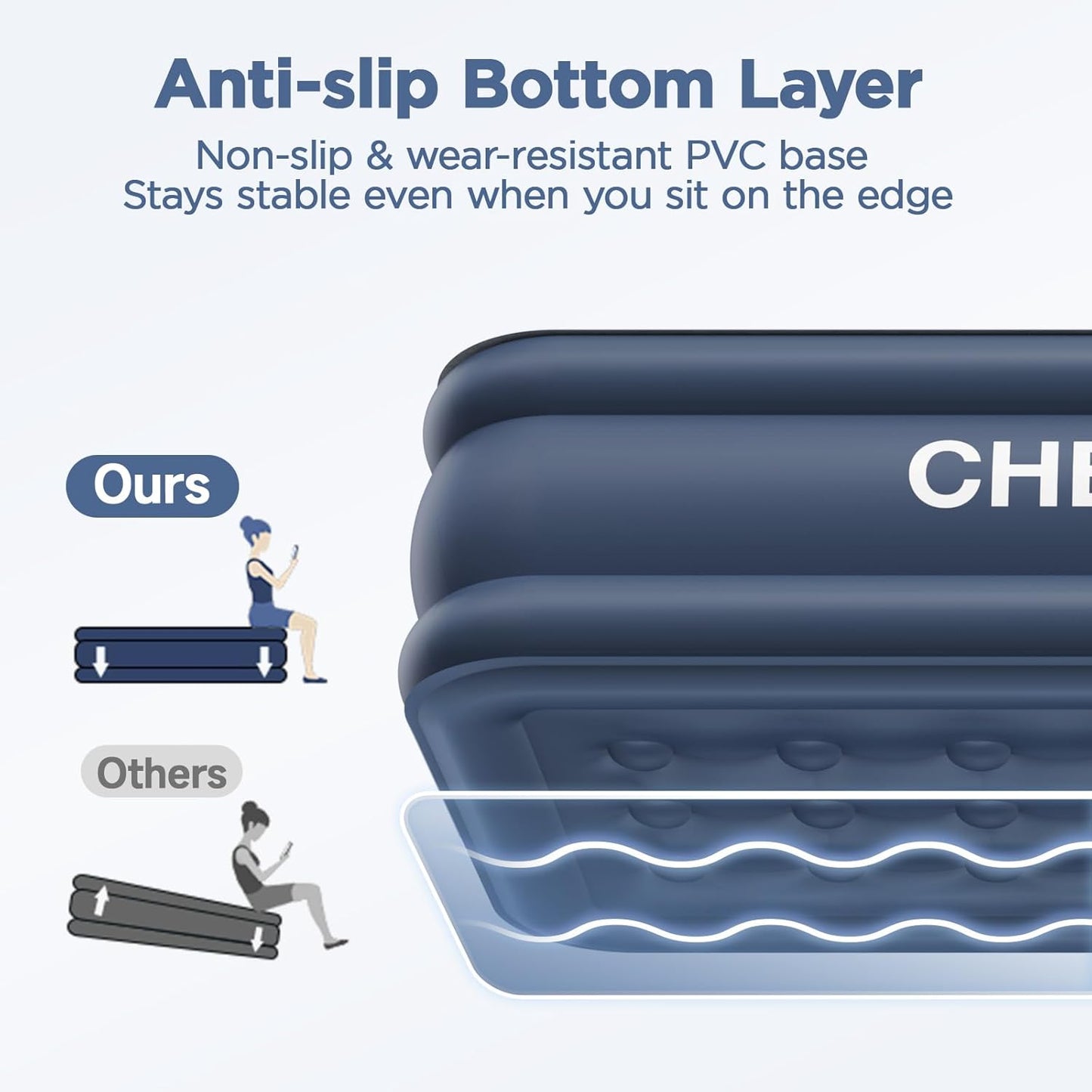 Queen Air Mattress with Built in Pump, 18" Elevated Height, 48Hr Leak-Tested, Honeycomb Coil Support, 800 Lbs Capacity, Fast 3-Min Inflation Blow up Mattress for Guest Room & Sleepover