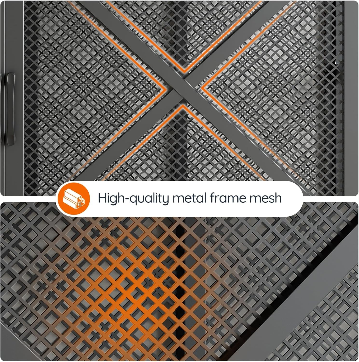 43.3" Dog Crate Furniture, Heavy Duty Dog Kennel Indoor with Storage Shelves, Wooden Dog Cage with LED Lights, for XL Large Dogs Breed, Rustic Brown and Black BF89DGW03