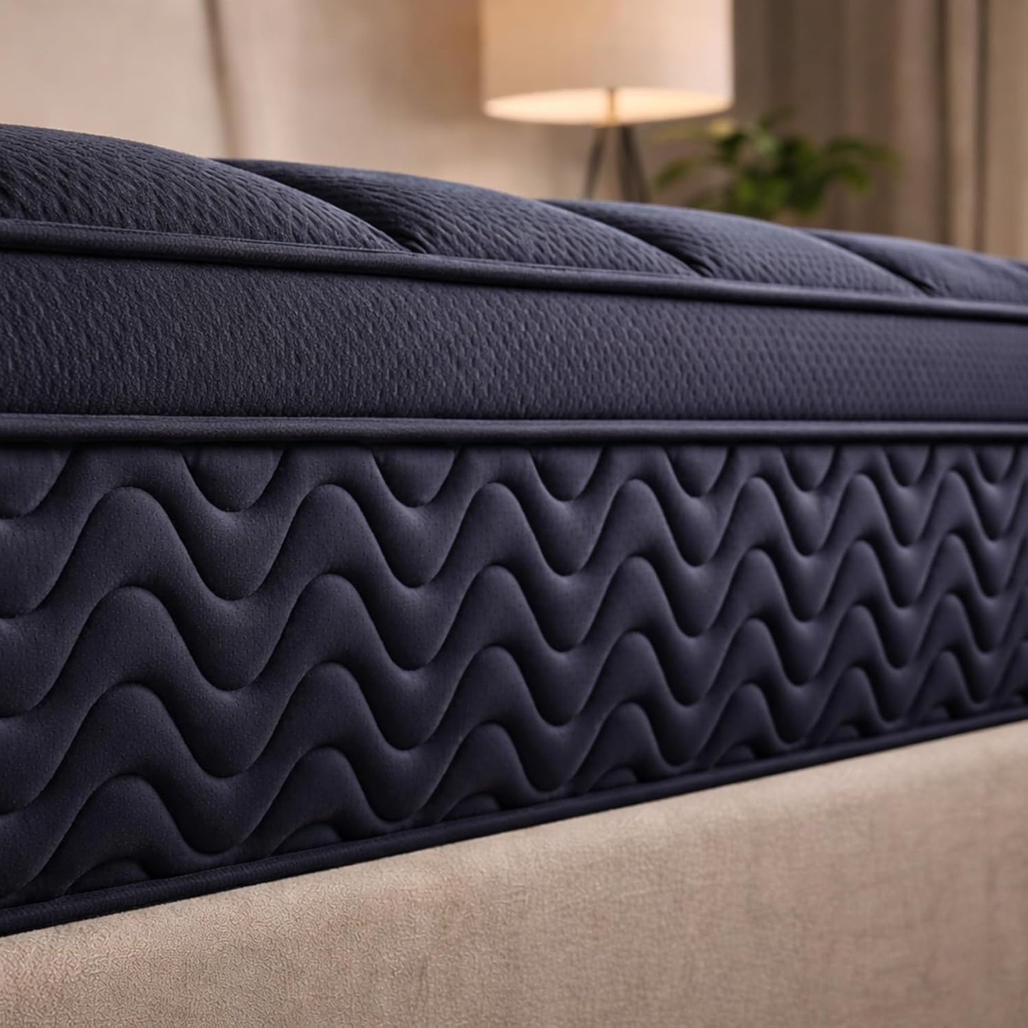 12 Inch Full Size Mattress 54”Wx75”L, Black Individual Pocket Spring Innerspring Mattress with Motion Isolation & Pressure Relief, Mattress in a Box