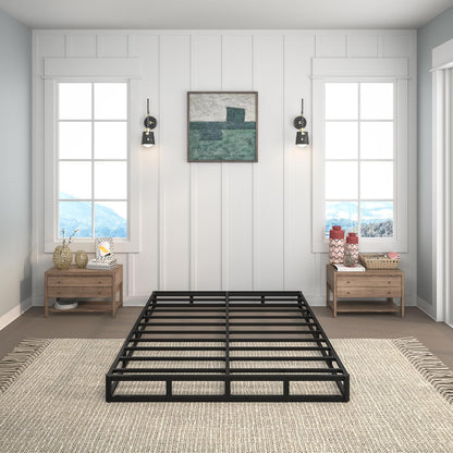 7 Inch Box Spring Full Size Bed, Heavy Duty Metal Mattress Foundation, 3000 Lbs Capacity, High Profile, Noise-Free, Easy Assembly with Fabric Cover