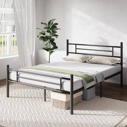 Full Size Bed Frame with Headboard and Footboard, 14 Inch Metal Platform Bed Frame, under Bed Storage, Strong Metal Slats Support, Mattress Foundation No Box Spring Needed