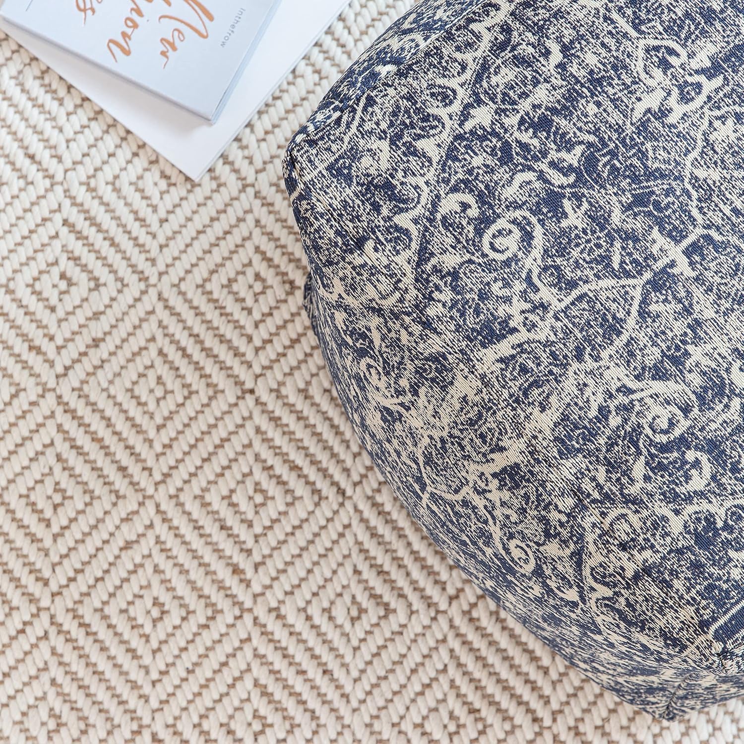 100% Handmade & Handcrafted Comfortable Home Décor Pouf Ottoman Footrest for Living Room, Bedroom, Nursery, Kidsroom, Patio Furniture - Hanalei