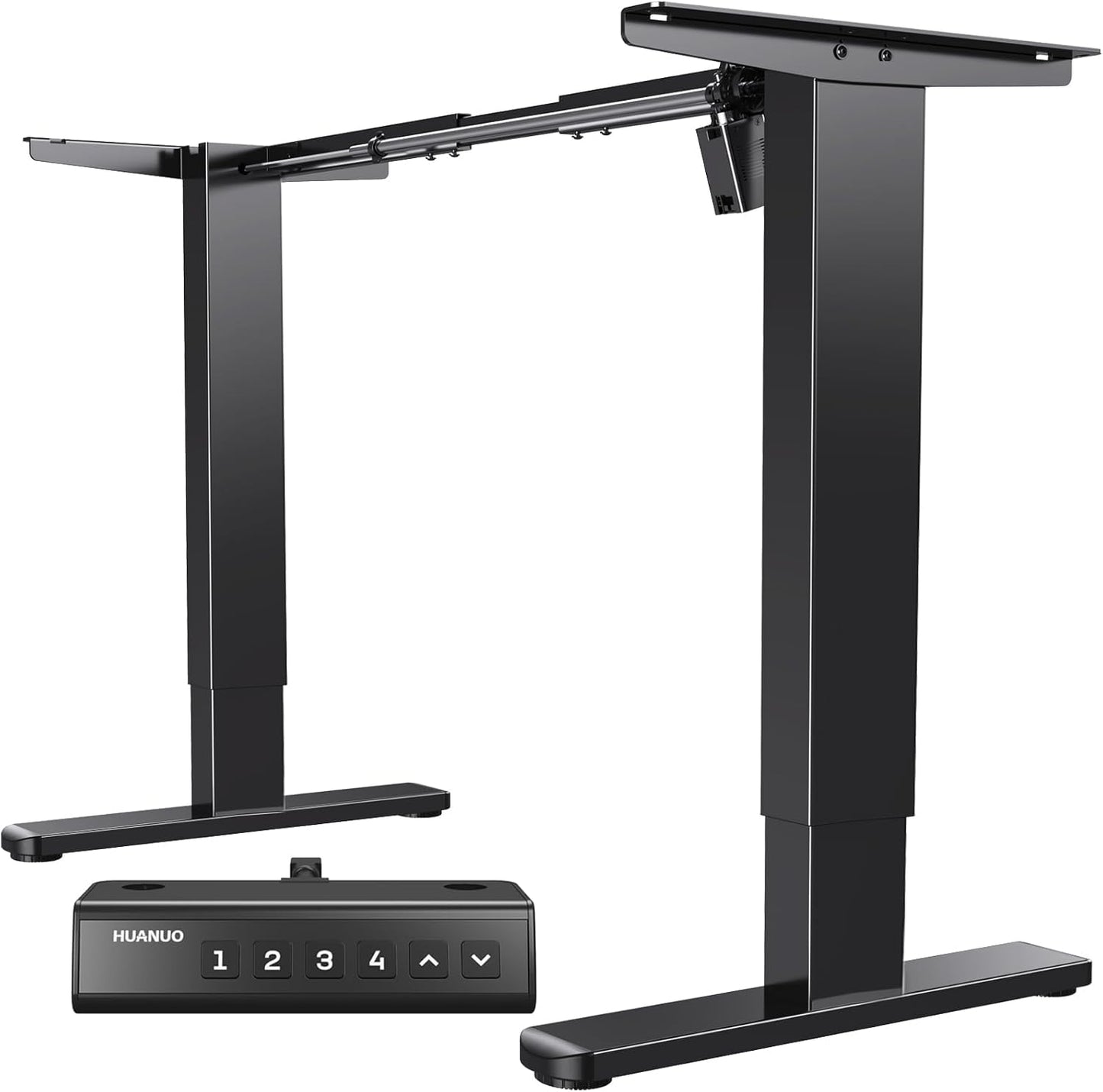 Standing Desk Frame with 220Lbs Powerful Brushless Motor, Thick T-Shaped Adjustable Desk Legs Made of Automotive-Grade Steel, for Max 75″ X 35″ Desktop, for Home Office, Black Frame Only