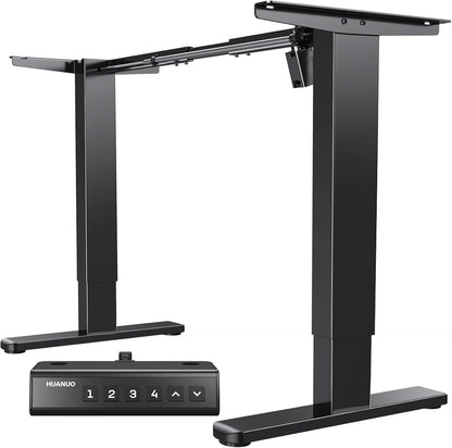 Standing Desk Frame with 220Lbs Powerful Brushless Motor, Thick T-Shaped Adjustable Desk Legs Made of Automotive-Grade Steel, for Max 75″ X 35″ Desktop, for Home Office, Black Frame Only