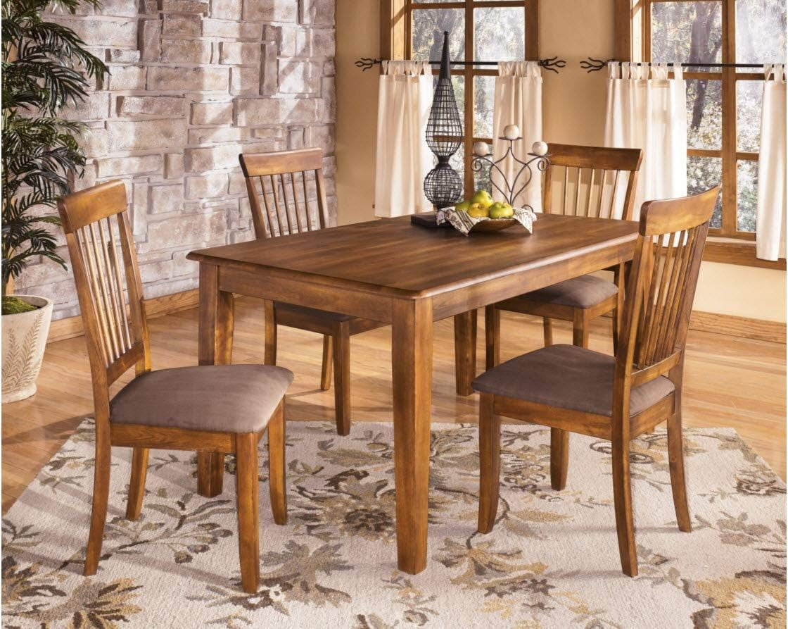 D199-01 Berringer 18" Rustic Dining Chair with Cushions, 2 Count, Light Brown