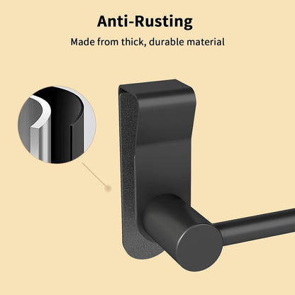 Matte Black over Door Towel Rack, Stainless Steel over Cabinet Cupboard Towel Bar Kitchen Bathroom Towel Holder, Storage Dish Towel Holder, 2 Pack,
