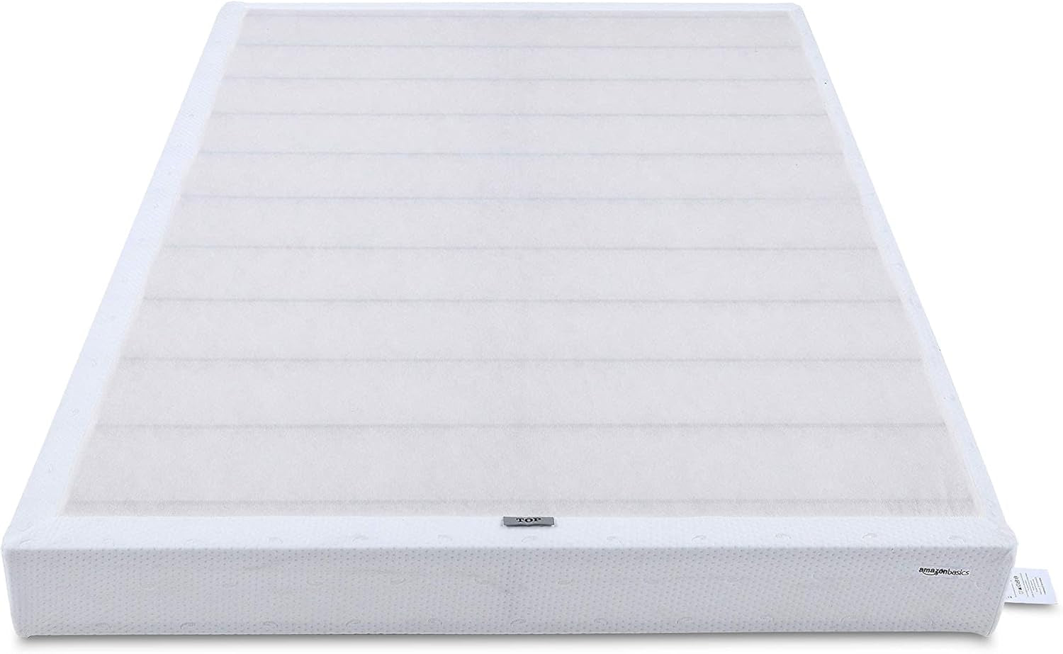 Smart Box Spring Bed Base, 5-Inch Height Mattress Foundation, Tool-Free Easy Assembly, Queen, 79"L X 59.5"W X 5"H, White