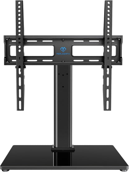 Swivel Universal TV Stand/Base - Table Top TV Stand for 32-60 Inch LCD LED Tvs - Height Adjustable TV Mount Stand with Tempered Glass Base, VESA 400X400Mm,Holds up to 88Lbs PSTVS09