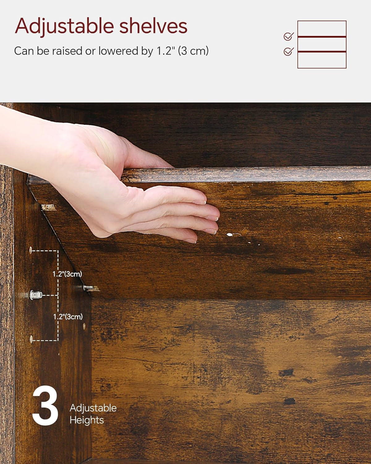 6 Tier Tree Bookshelf, Small Bookcase with Storage Cabinet, Modern Tall Narrow Bookshelves Organizer, Floor Standing Book Shelf for Bedroom/Living Room/Home Office/Corner, Rustic Brown