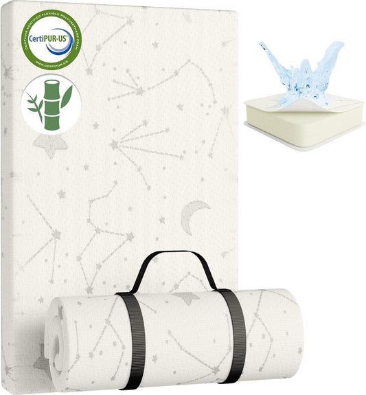 Bamboo Pack and Play Mattress Pad Breathable 38X26 Waterproof Baby Mattress for Pack N Play Matress Topper Waterproof with Strap