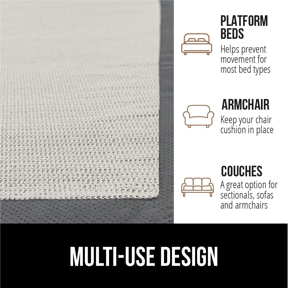 Non Slip Mattress Gripper, Prevents Mattresses from Sliding and Holds Bed in Place, Pad Grips Beds, Sofa, Couch, Chair Cushions and Helps Keep Topper from Slipping, Easy Trim Pads, Queen