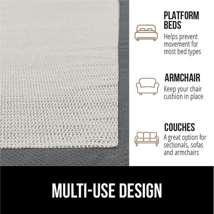 Non Slip Mattress Gripper, Prevents Mattresses from Sliding and Holds Bed in Place, Pad Grips Beds, Sofa, Couch, Chair Cushions and Helps Keep Topper from Slipping, Easy Trim Pads, Queen