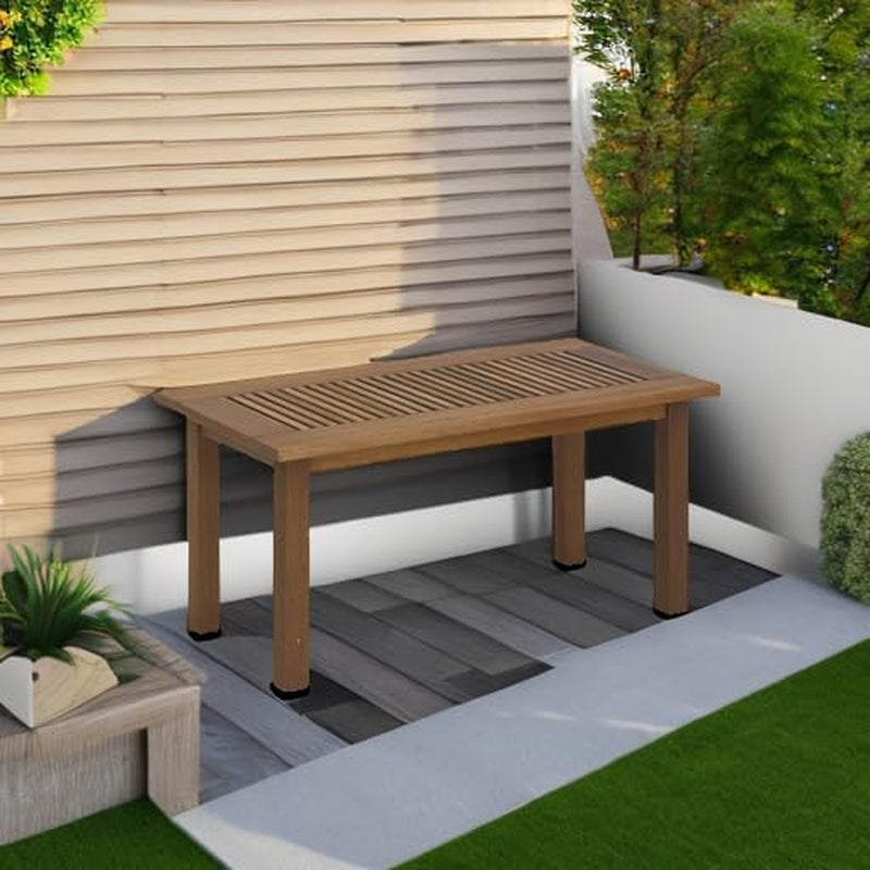 FG16504 Tioman Hardwood Patio Furniture Outdoor Coffee Table in Teak Oil, 1-Tier, Brown