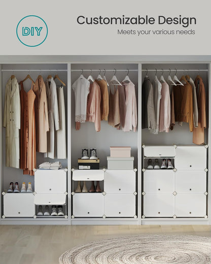 Shoe Rack Organizer, 8-Tier Shoe Storage Cabinet for Closet and Entryway, Holds 32 Pairs of Shoes, Adjustable, Cloud White ULPC034W03
