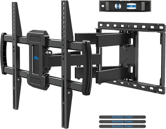 TV Wall Mount, UL Listed Full Motion Mount Bracket for 42-84 Inch Flat Screen Tvs, Swivel Articulating Dual Arms, Max VESA 600X400Mm, 100 LBS Loading, Fits 16 Inches Wood Studs, MD2296