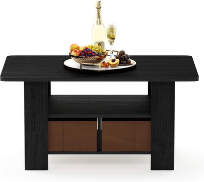 Andrey Coffee Table with Bin Drawer, Americano/Medium Brown, Small Non-Lift Top