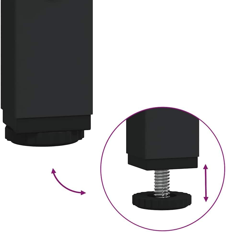 L-Shaped Computer Desk, 54.7-Inch Corner Gaming Table, Black Engineered Wood & Steel Frame, Adjustable Feet for Home Office, Modern Study Writing Workstation