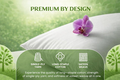 Pillow Shams Set of 2 – King Size 20X40, 600 Thread Count 100% Natural Cotton, Envelope Closure, Decorative Pillow Covers with 2 Inch Flange, Soft & Smooth, White