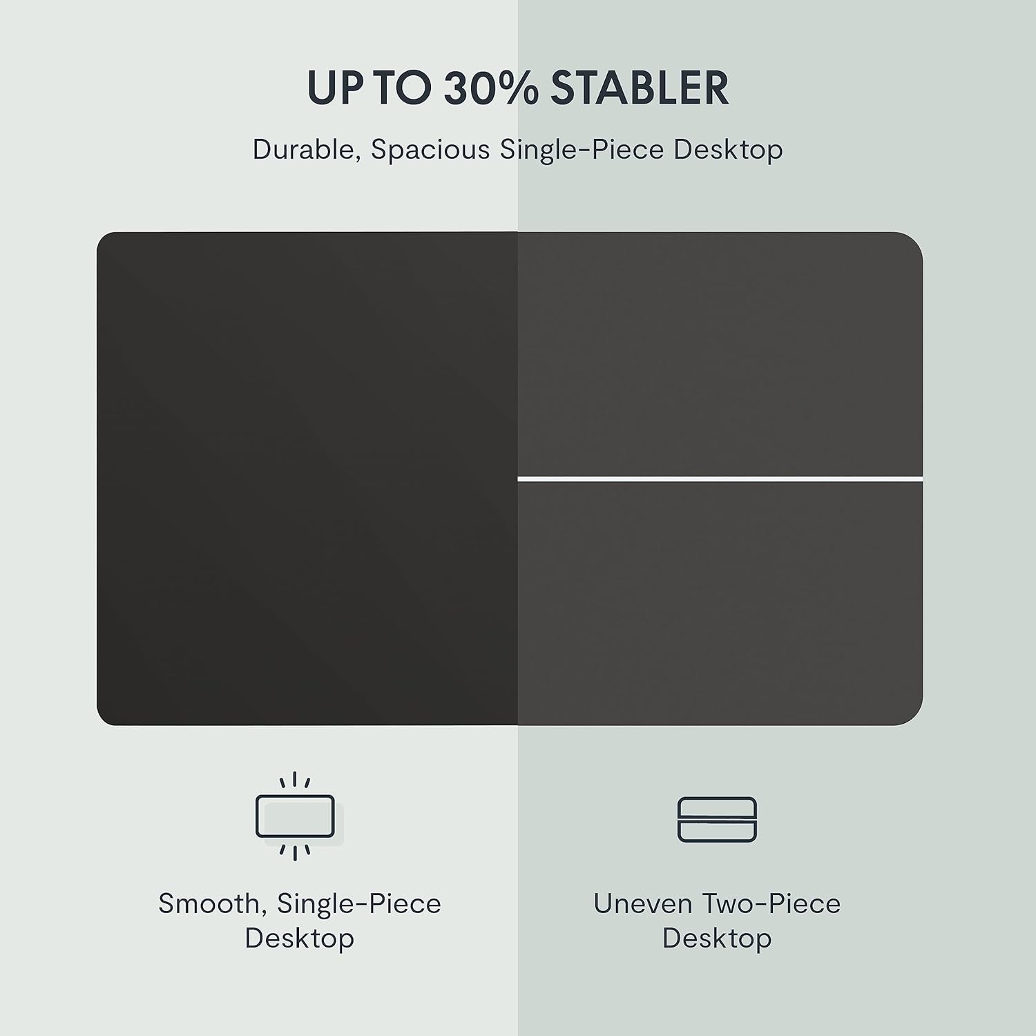 EN1 One-Piece Standing Desk, 48"X24" Seamless Desktop Electric Height Adjustable for Home Office, Study Rooms & Multi-Device Workstations, Black