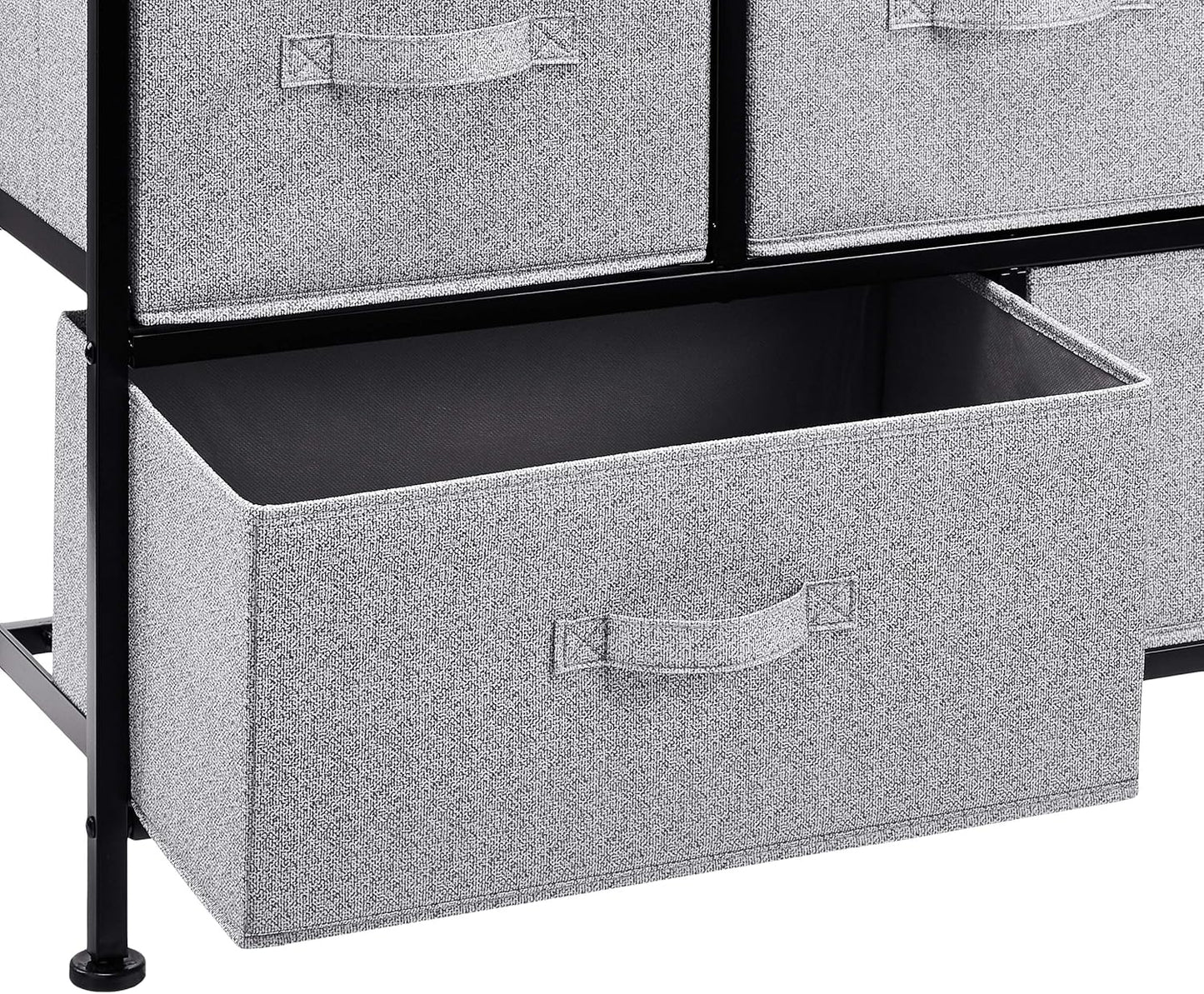 Extra Wide Fabric 5-Drawer Storage Organizer Unit for Closet, Black