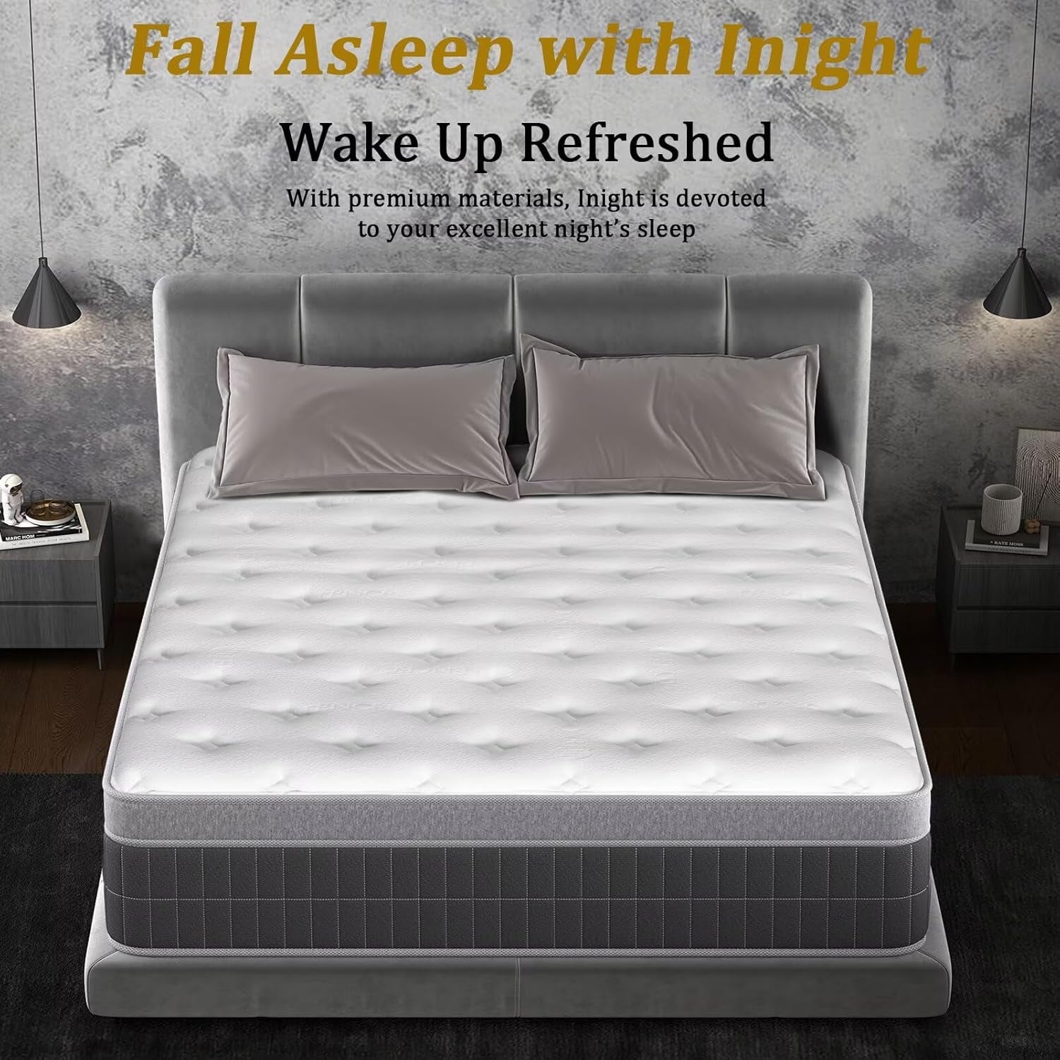 Twin Mattress 12 Inch, Individual Wrapped Pocket Springs Zoned Hybrid Mattress with Gel Memory Foam, Ergonomic Pressure Relief, Enhanced Edge Support, Breathable Comfort Night, 365-Night Trial