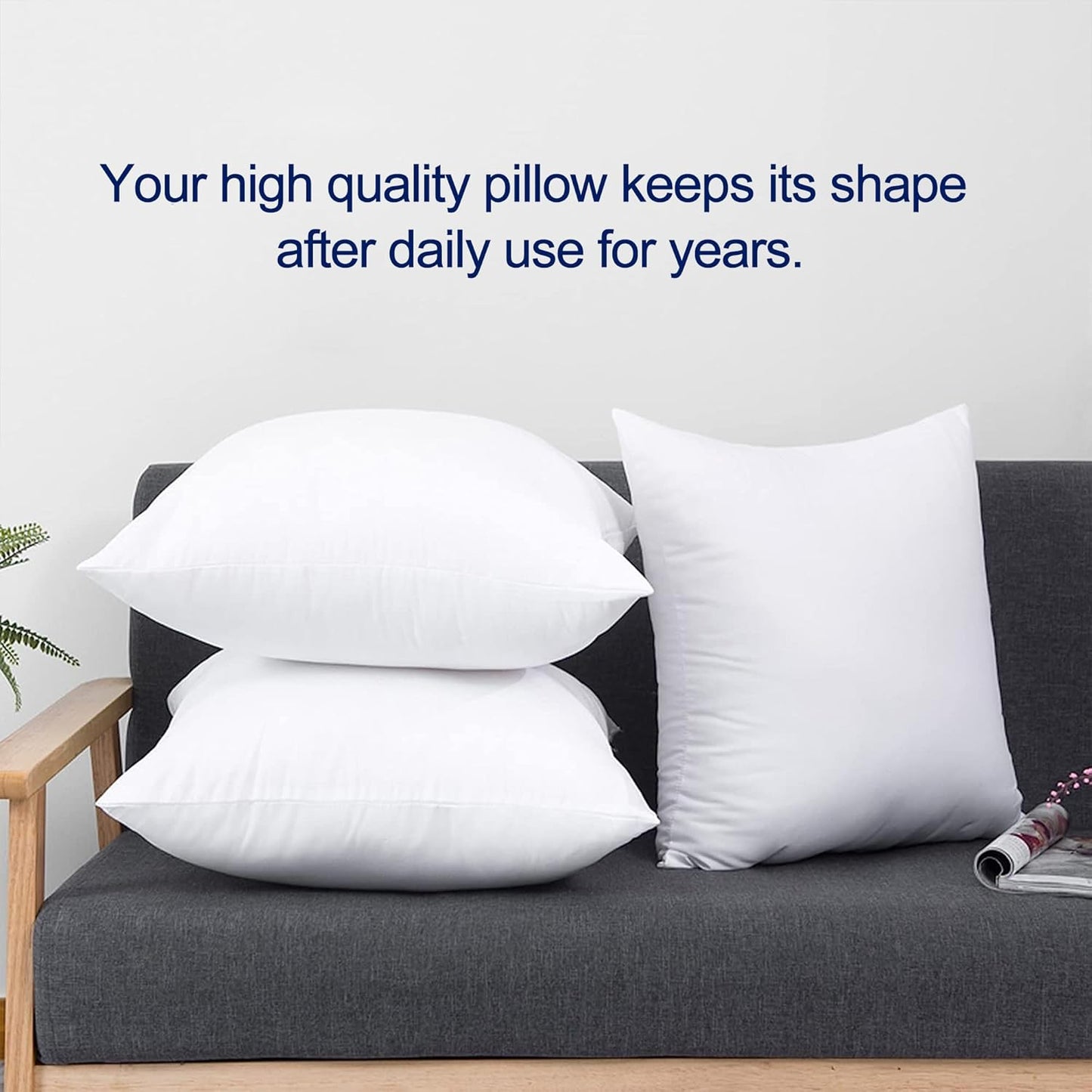 12X20 Pillow Inserts (Set of 2)- 100% Cotton Covering down Alternative Throw Pillows White for Couch Bed Sofa