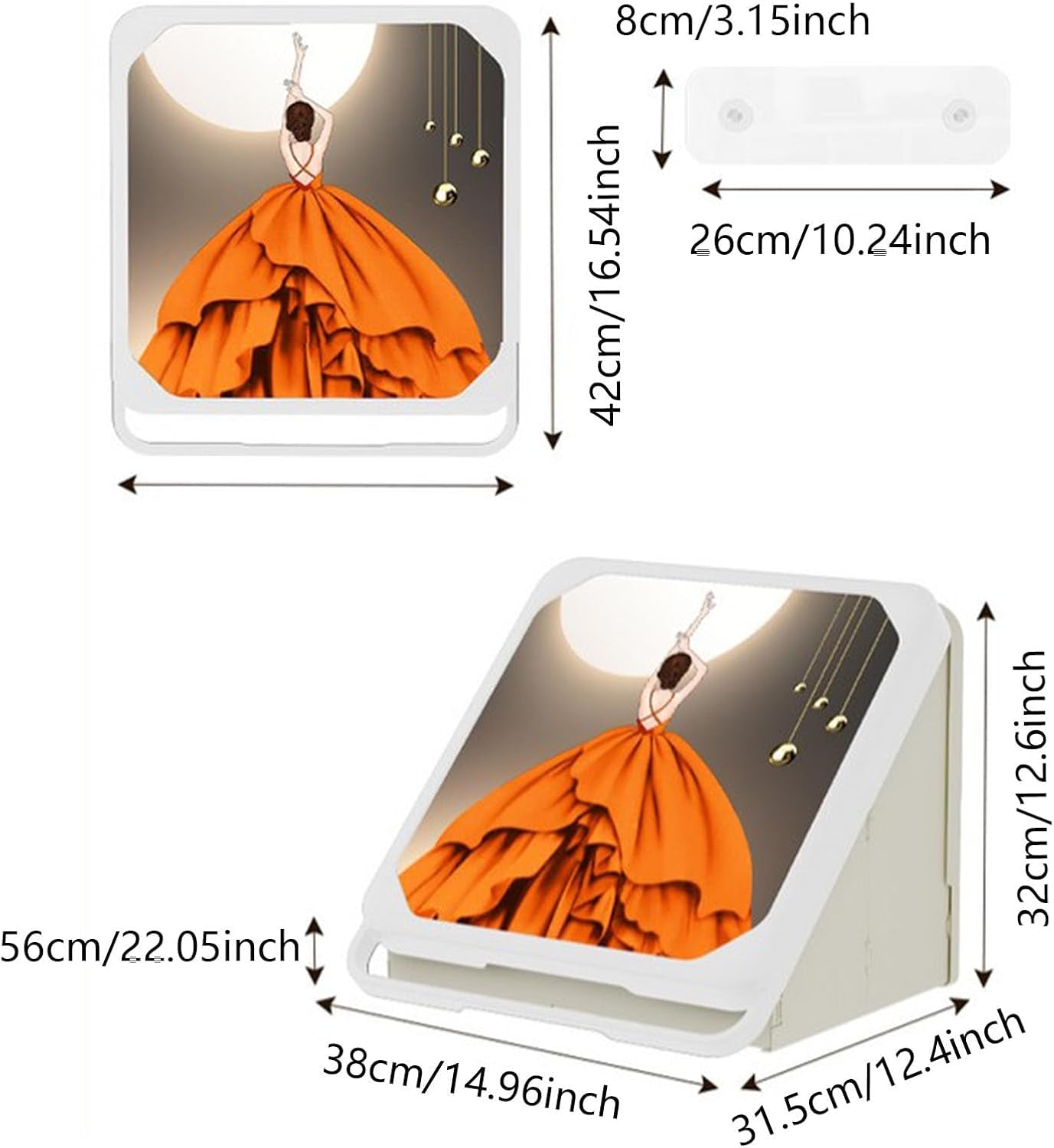 Clothes Folding Storage Box, Bathroom Mural Clothes Folding Storage Box, Waterproof Hanging Storage Organizer, No-Punch Wall Mounted Bathroom Shelves for College Dorm Laundry Kitchen Travel (White)