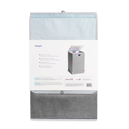 Grey collapsible kids laundry hamper with lid, view 7