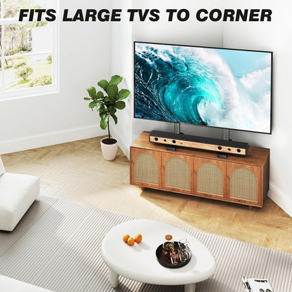 Universal TV Stand, Large TV Legs for 37-86 Inch Flat Curved Tvs with Cable Management, 6 Height Adjustment Table Top TV Mount Stand up to 150Lbs, Black