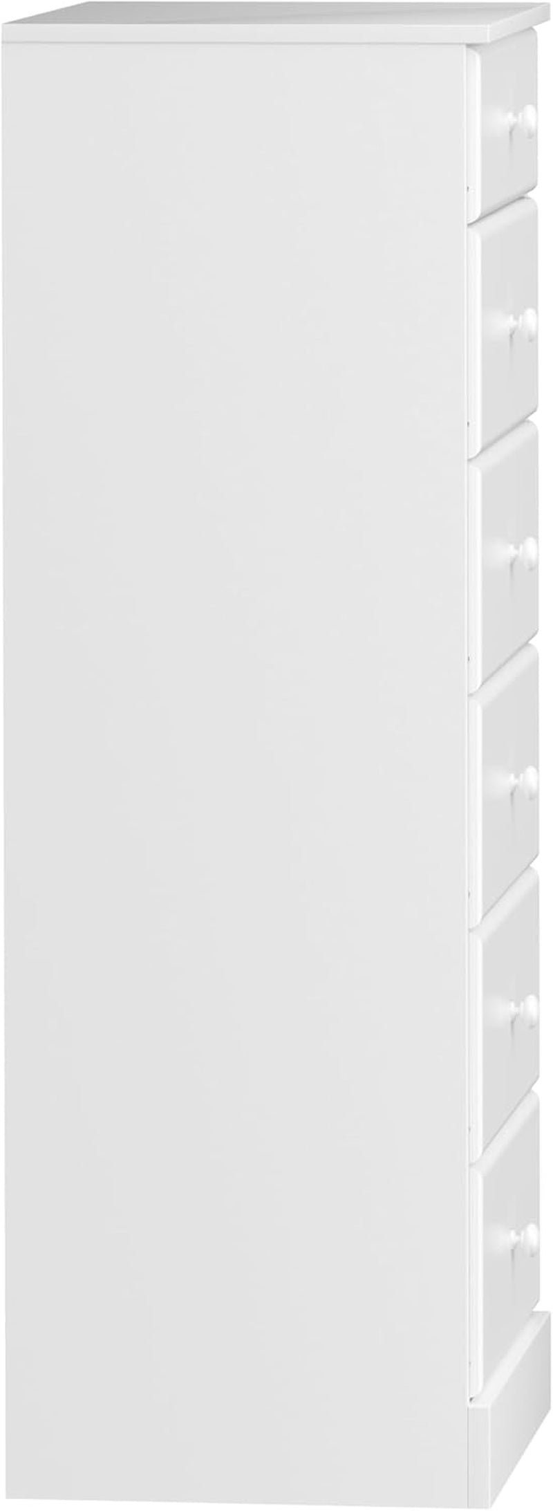Astrid Tall White Dresser: 16.5"D X 19.75"W X 50"H, 6-Drawer Chest for Bedroom by  - Perfect Chest of Drawers for Ample Storage