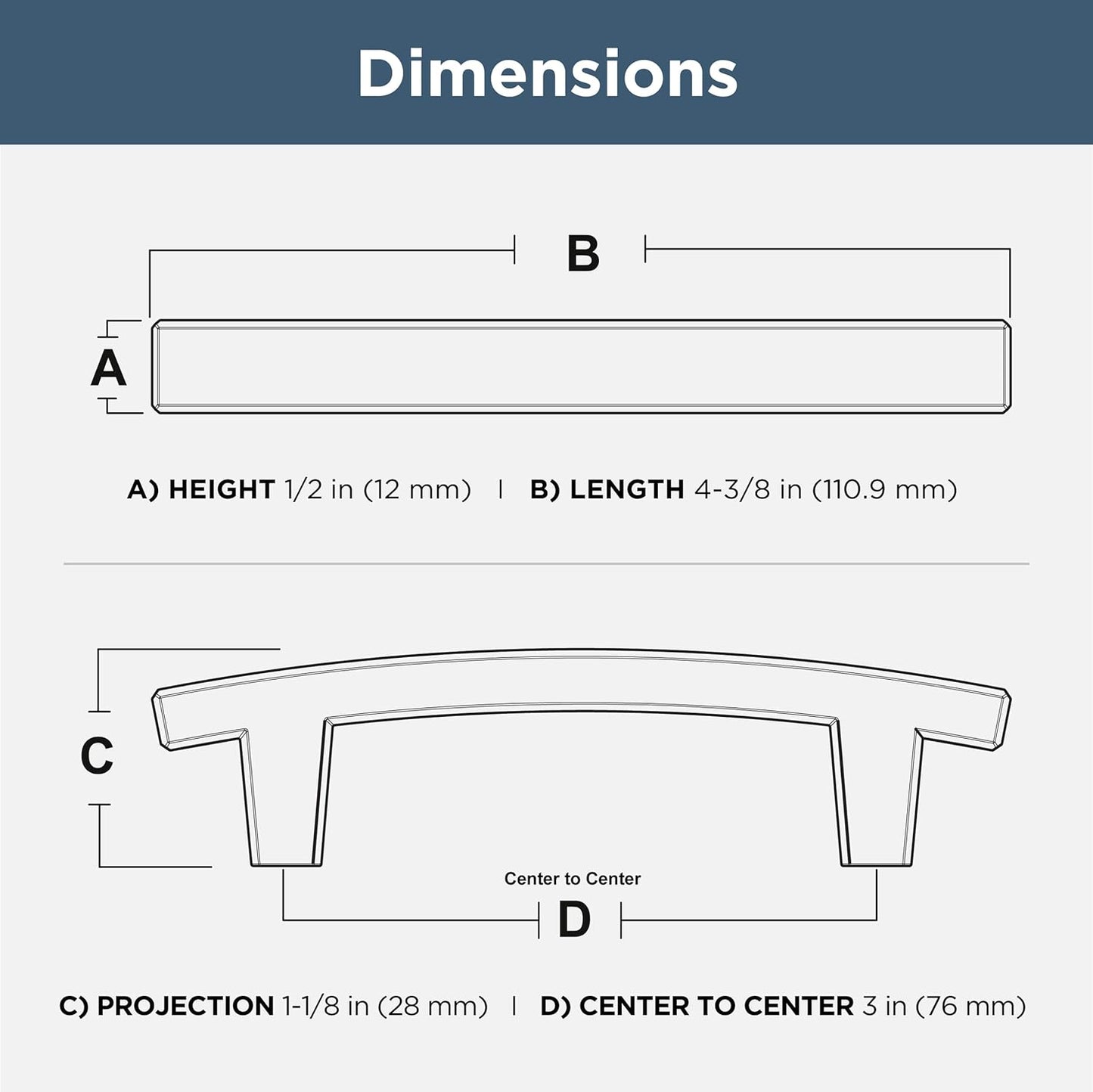 (10-Pack) – Brushed Nickel Cabinet Handles, 3 Inch Hole Center, Pulls for Drawers, Kitchen Cabinet Door, Dressers | Pierce