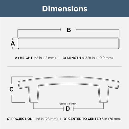 (10-Pack) – Brushed Nickel Cabinet Handles, 3 Inch Hole Center, Pulls for Drawers, Kitchen Cabinet Door, Dressers | Pierce